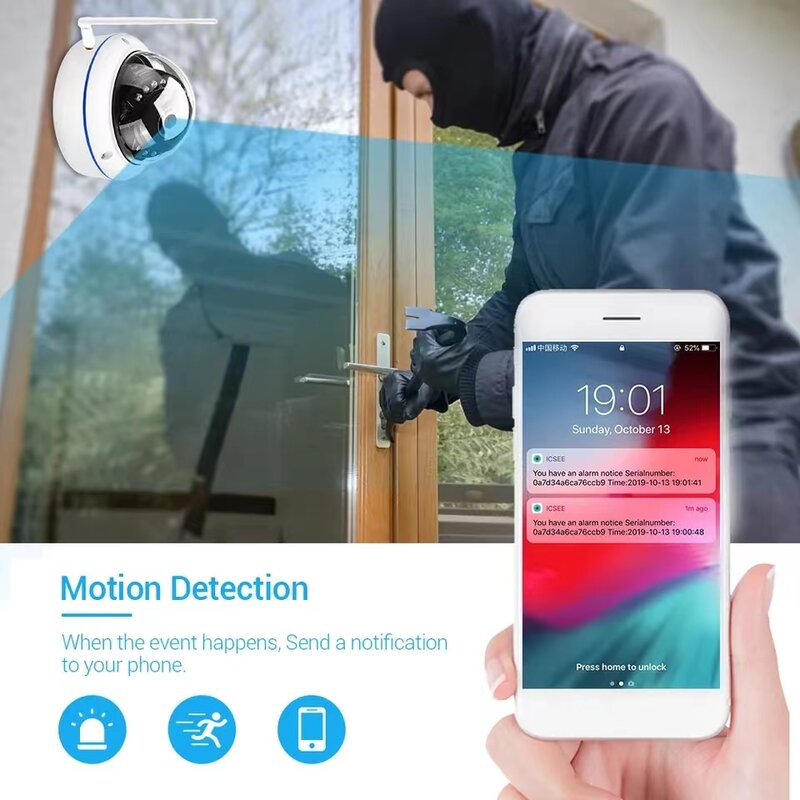 1080P HD Motion Detection Camera Mini Outdoor Wifi Security Camera Color Night Vision Alert Vandal-proof Waterproof Camera