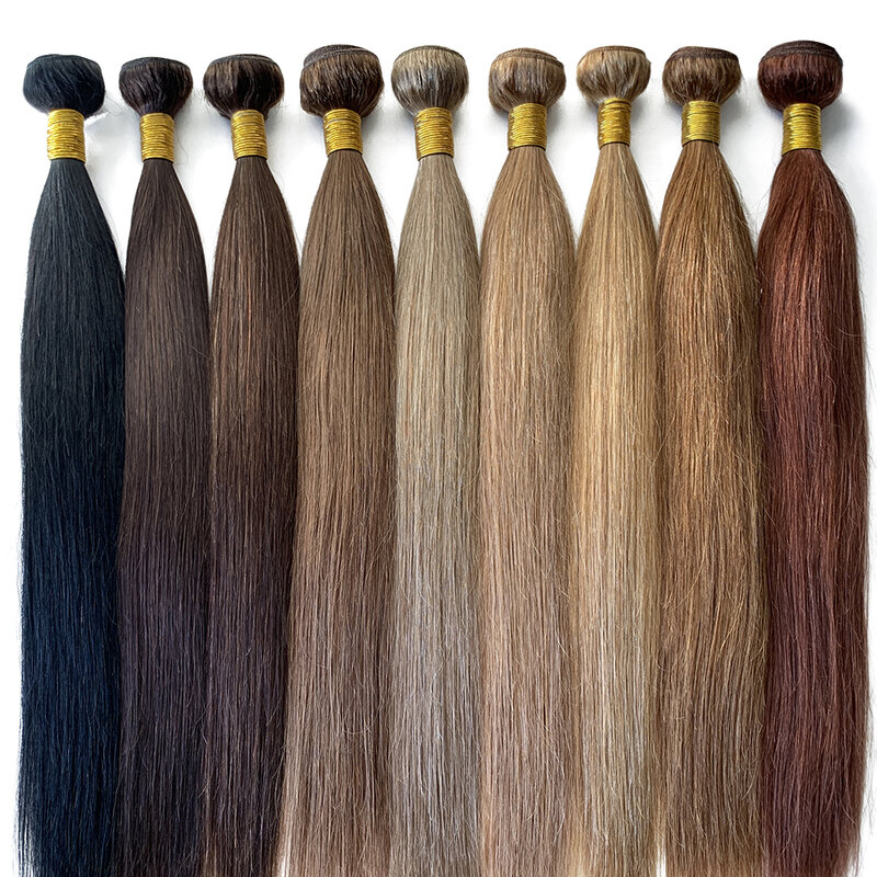 Pacotes de extensão de cabelo humano reto, Remy Hair Weave, atacado, brasileiro, atacado, #6, #8, #10