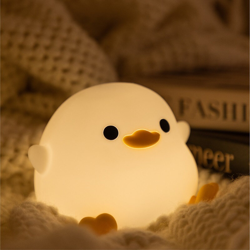 Lampu malam bebek lucu silikon kartun, lampu tidur dapat diisi ulang Sensor sentuh waktu kamar tidur suasana hati hadiah anak-anak