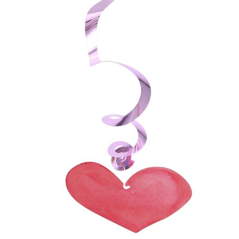 1 zestaw walentynki różowe serce miłość spirala Charms walentynki wesele wiszaki naklejana etykieta