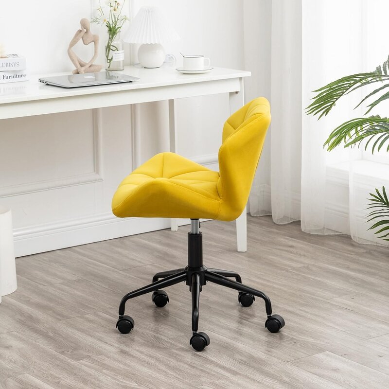 Round hill-elonダイヤモンド製オフィスチェア,調整可能な回転椅子,黄色の家具