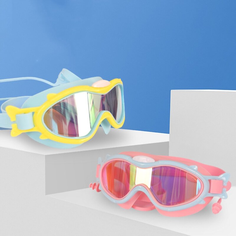 Gafas de natación galvanizadas, lentes antivaho de vista amplia, equipo elástico Anti-UV para nadar