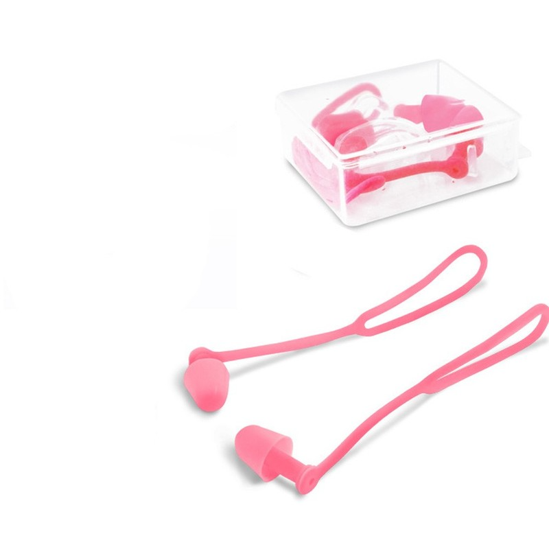 Tampões de natação embalados em caixa, redução de ruído, tampões macios de silicone, óculos de natação com cordão