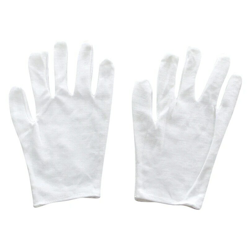 1 Pair Etiquette Cotton Gloves White Gloves Etiquette Cotton Gloves Waiters Drivers Jewelry Workers Mittens Sweat Absorption