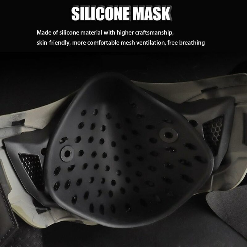 Airsoft tactisch ademende masker, Mesh half-face masker, Airsoft paintball Beschermende masker uitrusting, Outdoor Jachtmotormasker