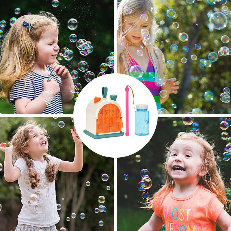 Bubble Maker Machine House Design Auto Bubble Maker Toys 20 Holes Party Atmosphere Maker Outdoor Toys With Light And Sound