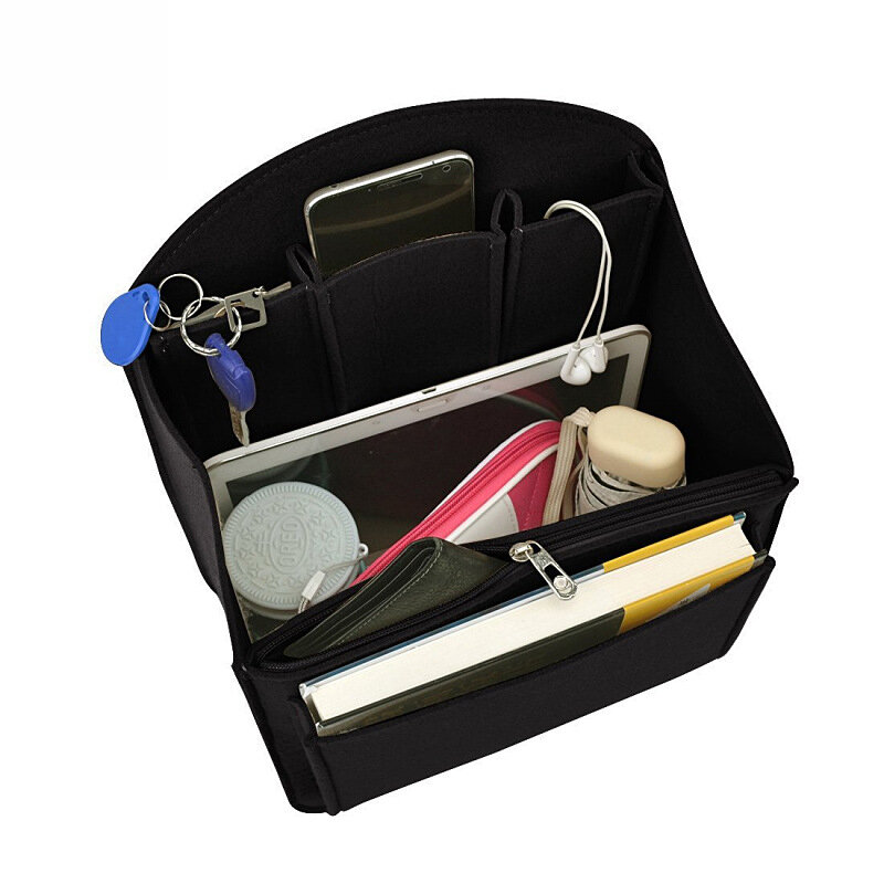 Органайзер для макияжа, фетровая сумка-вкладыш для сумок, внутренний кошелек для путешествий, портативные косметички, подходит для различных женских рюкзаков