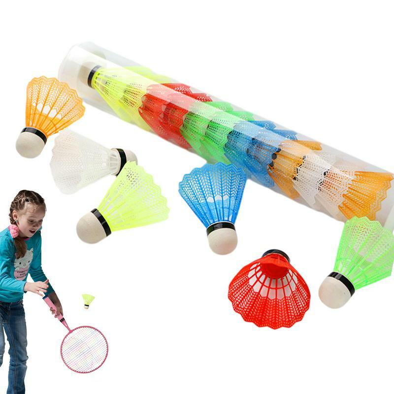 3pcs /6pcs/12pcs dziecko lotka do badmintona plastikowa lotka gra na zewnątrz treningu mrugnięcia kolorowe lotka do badmintona urządzenia treningowe