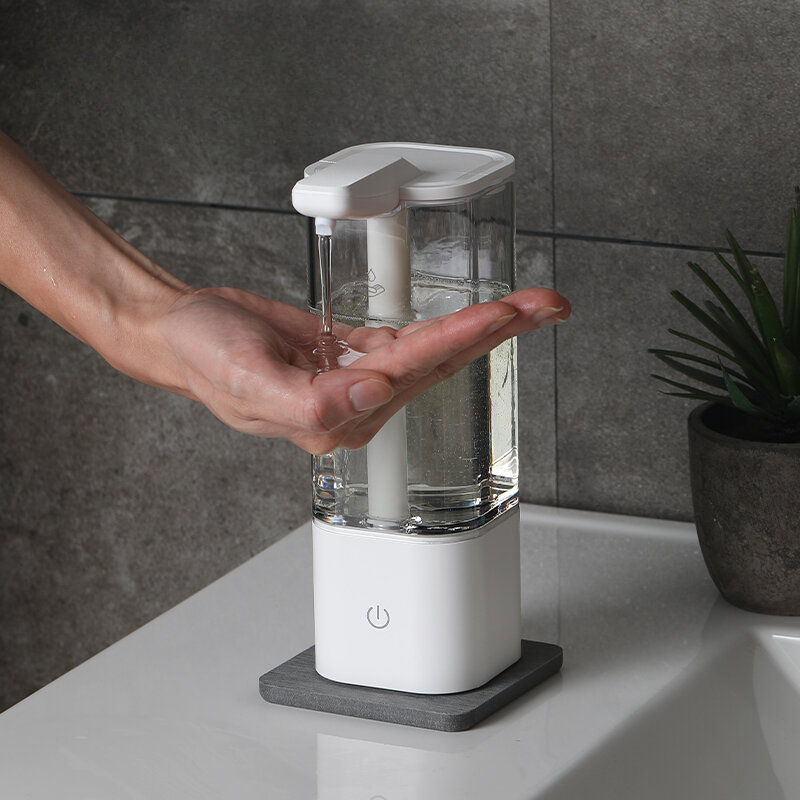 Dispenser sabun otomatis baru 550ml, mesin Dispenser sabun cair dapat diisi ulang USB, mesin sabun cuci piring, sampo gel mandi
