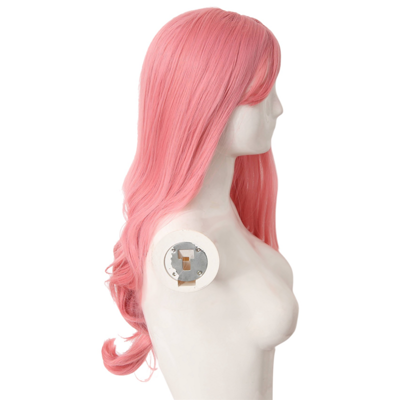 Peluca Rosa ahumada con flequillo largo ondulado, peluca de fibra sintética realista, utilizada para juegos de rol, mascarada, navidad, Halloween