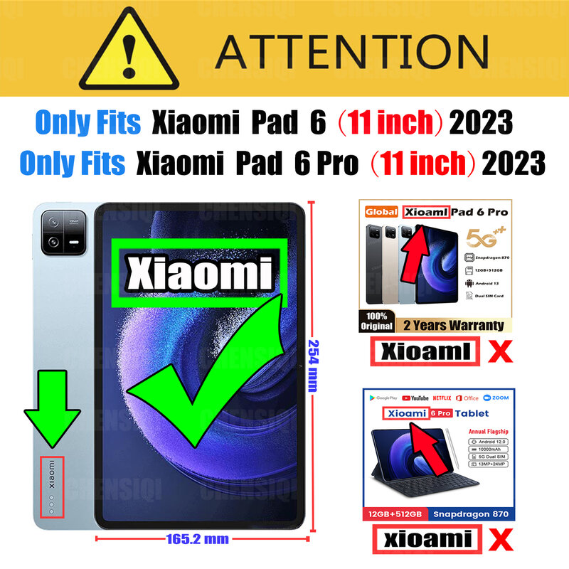 Vetro temperato per Xiaomi Pad 6 / Xiaomi Pad 6 Pro 11 pollici 2023 protezione dello schermo protezione della fotocamera posteriore pellicola in vetro antigraffio