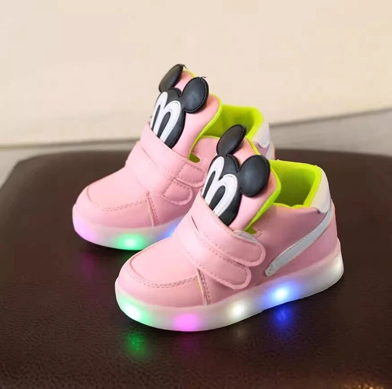 Colorful Lighting Kids Sneakers Lovely Cartoon Classic Children Casual Shoes Cool Baby Girls Boys Boots Cute Infant Toddlers