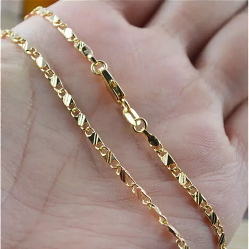 Collana riempita in oro 18 carati di moda squisita per donna uomo taglia 16-30 pollici catena di gioielli all'ingrosso