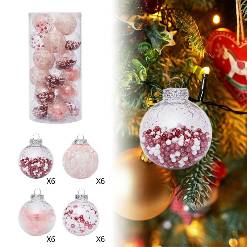 24Pcs ornamenti per palline di natale Set di palline per decorazioni per alberi di natale