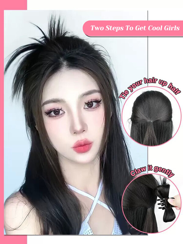 ALXNAN włosy syntetyczne przyrząd do koka z włosów klamra do włosów do włosów moda przyrząd do koka z włosów nakrycie głowy sztuczne włosy ze spinkami dla kobiet akcesoria