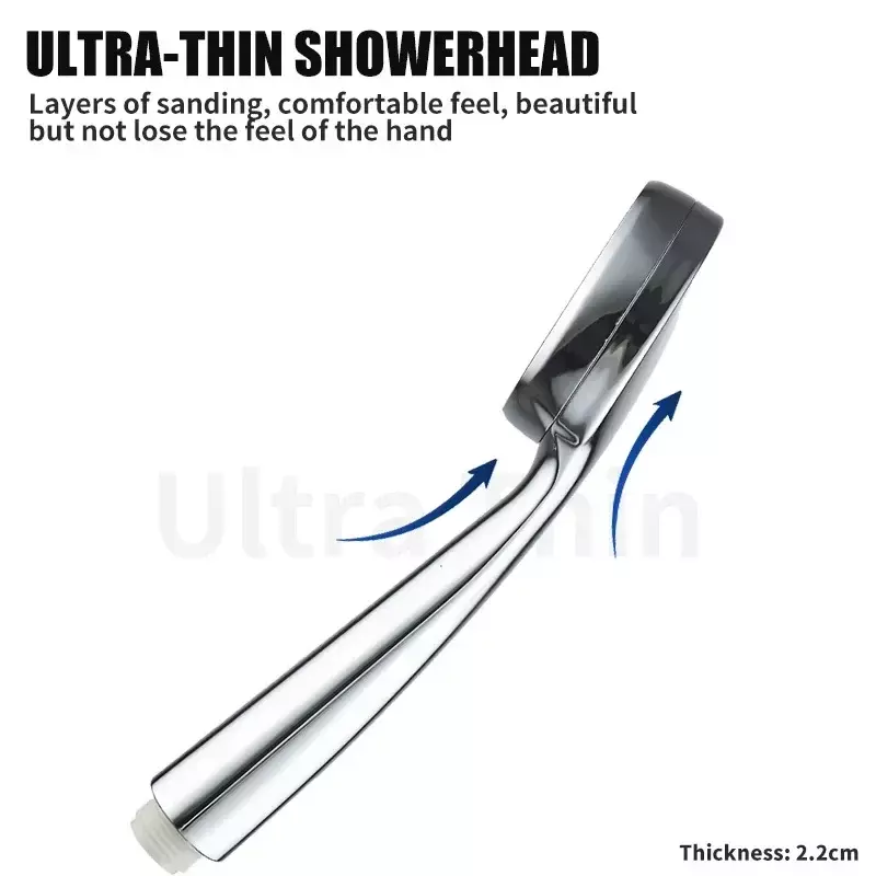 High Pressure Water Saving Rainfall Shower Head Bathroom Accessories ABS Chrome Holder Showerhead  Bathroom Accessories