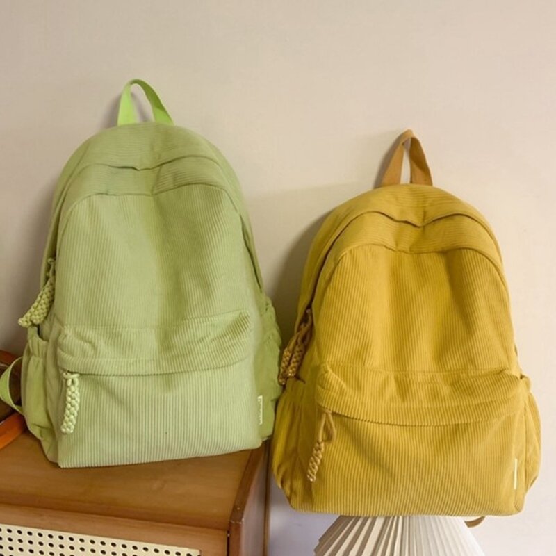 2024 กระเป๋าเป้สะพายหลังผ้าลูกฟูกอินเทรนด์ใหม่กระเป๋านักเรียน Daypack ที่ทนทานและสะดวกสบายเหมาะสำหรับนักเรียนและนักเดินทาง