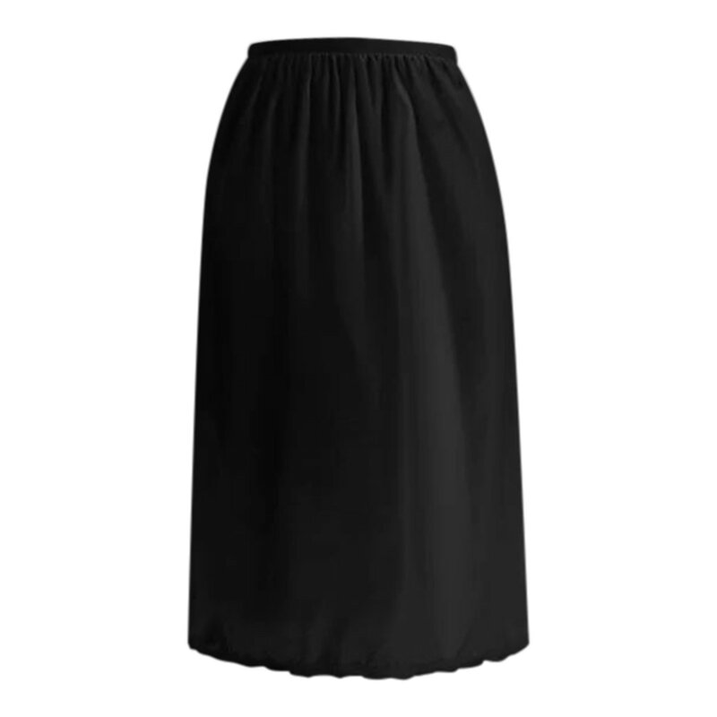 Women Half Slips Under Dress Lace Hem Elastic Waist Knee Length Midi Skirts New Simple Gentle  Petticoat Underskirt For Summer