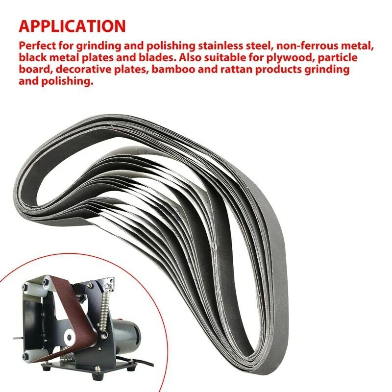 HOT-12Pcs 1 X 30 Inch Silicon Carbide Fine Grit Sanding Belts 400, 600, 800, 1000 Grits