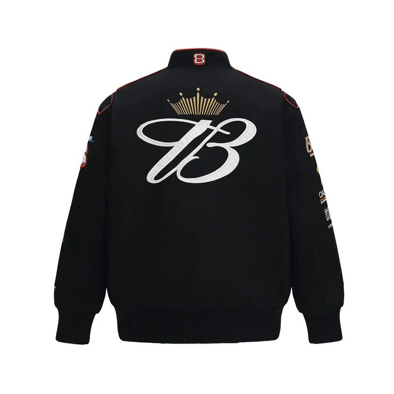 2022 Men Retro Leather Jacket Vintage Racing Suit Baseball Jacket Streetwear Harajuku Hip Hop Zipper Embroidered Fashion Coat