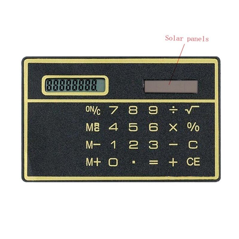 Calculadora de bolsillo de energía Solar barata con pantalla táctil, tarjeta delgada de 8 dígitos, novedad pequeña para viajes, escuela, compacta, venta al por mayor