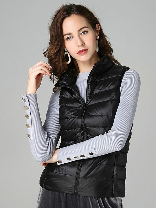 Women Down Vest Ultralight Thin Sleeveless Jacket White Duck Down Winter Tops Spring Autumn Female Portable Outwear