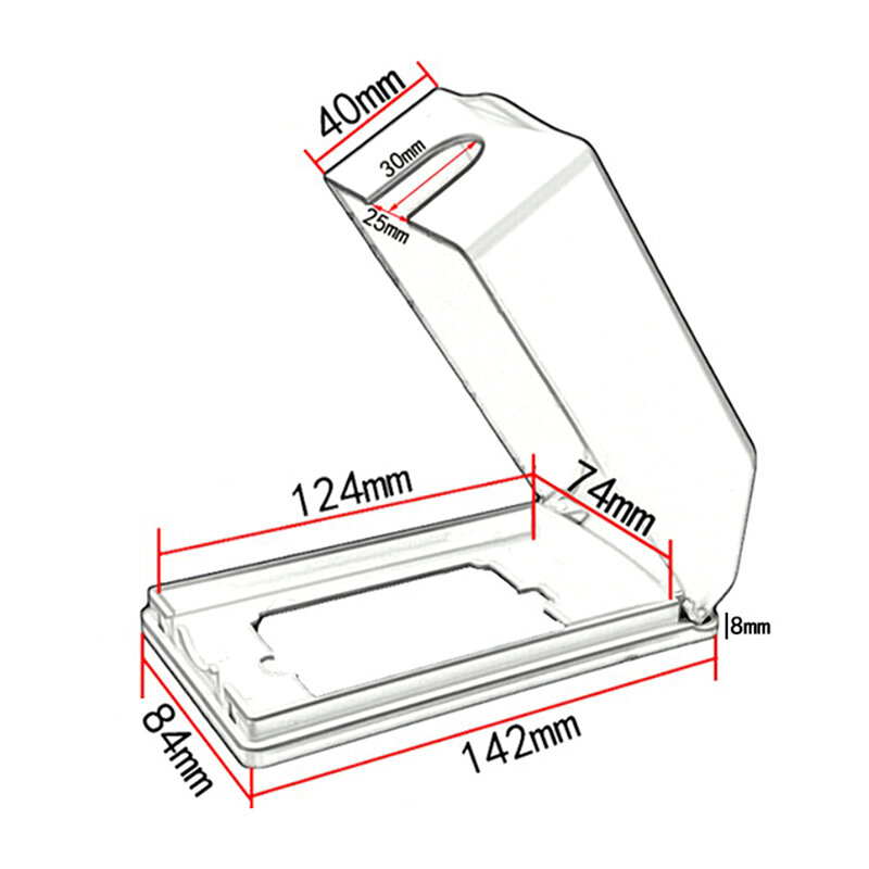 Switch scatola impermeabile scatola di protezione della copertura del pannello della scheda del campanello autoadesiva facile installazione presa a muro senza perforazione scatola trasparente