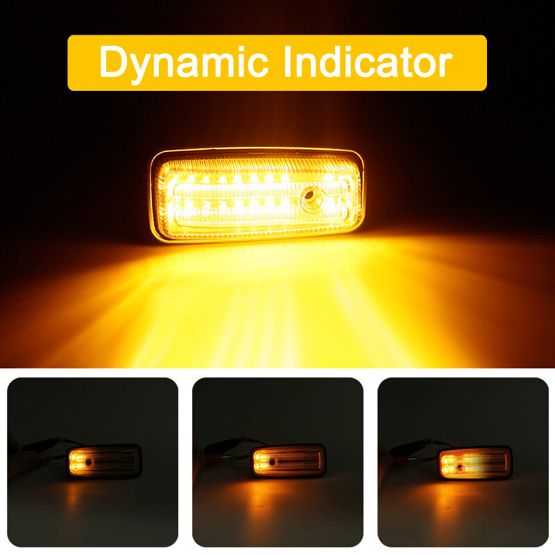 Smoked Lens LED Side Fender Marker Lamp Flowing Turn Signal Light For Mercedes Benz W461/W463 G500 G550 G55 G63 G65 1986-2002