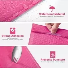 Nowa 100 szt. Różowa koperta bąbelkowa bańka wyściełana koperty na przesyłki poczta Poly do pakowania samouszczelniająca torba na zakupy wyściółka bąbelkowa