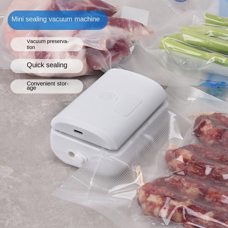 Mini Vacuum Sealer 2 In 1 Sealer And Cutting Machine Automatic Food Sealer For Plastic Bags Food Storage Snacks