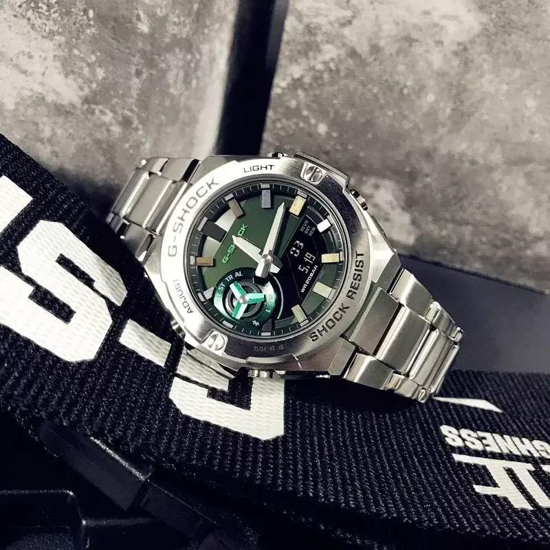 Новинка, мужские часы G-SHOCK Series, спортивные водонепроницаемые кварцевые наручные часы GST-B500D Lighting, многофункциональные автоматические часы с календарем