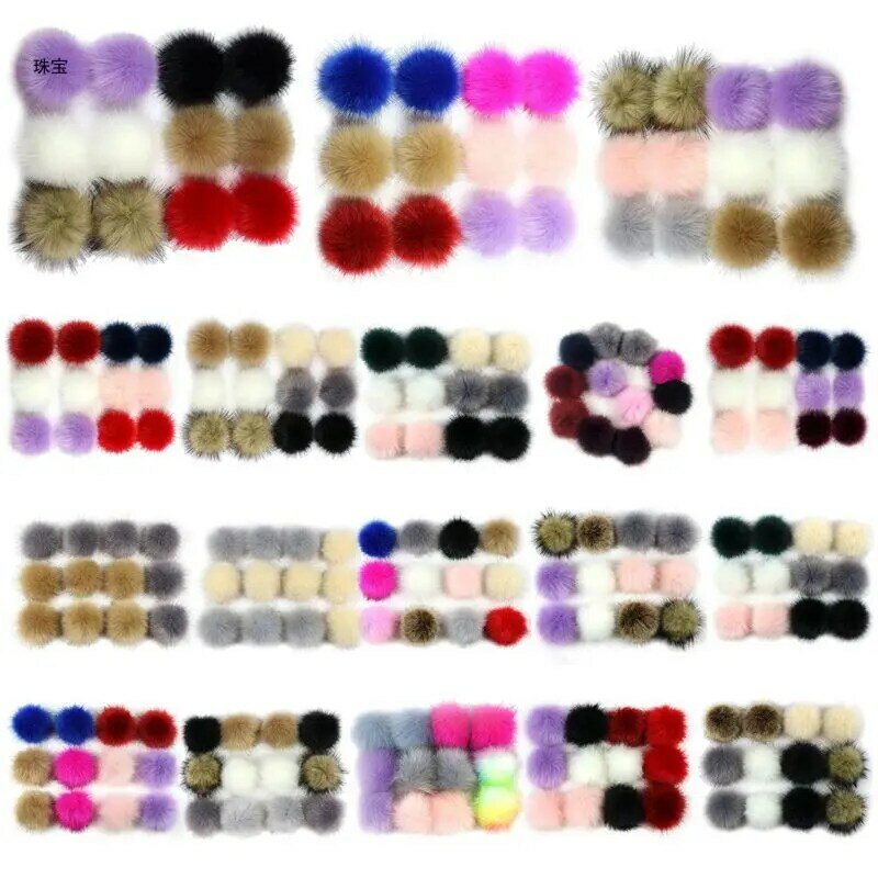 X5QE 12 piezas pompones esponjosos piel sintética multicolor con banda para sombrero