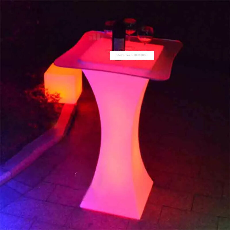 LED Light Bar Table, recarregável, mesa iluminada, impermeável, iluminada mesa de café, KTV Party Supply, europeu, XC-018