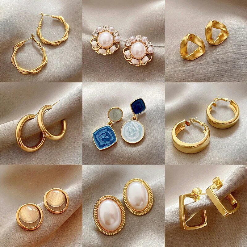 White Color Big Heart Stud Earrings For Women Girl Love Drop Glaze Aesthetic Minimalist Jewelry