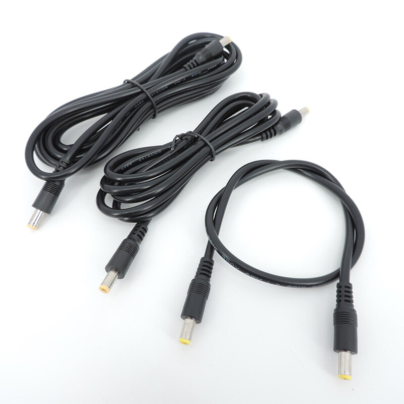 Kabel catu daya ekstensi pria KE pria DC 5.5MM x 2,5 MM kabel steker 0.5m 1.5M 3meter adaptor konektor kawat untuk kamera strip