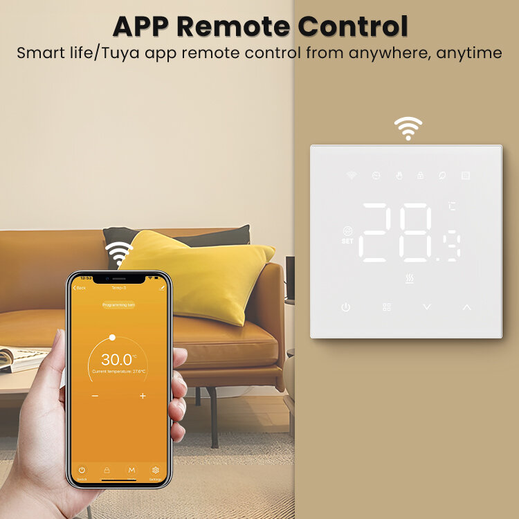 AVATTO Tuya WiFi termostat grzejnikowy 220v, inteligentny elektryczny temperatura podgrzewania podłogowy do Google Home Alexa Alice