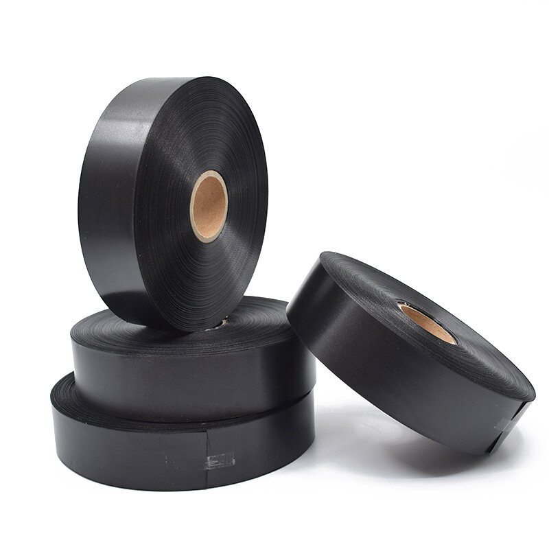 Blank Nylon Ribbon Washing Label, preto e branco, Vestuário Label Printing, Washing Label, Barcode Printing Tape, 200m por rolo