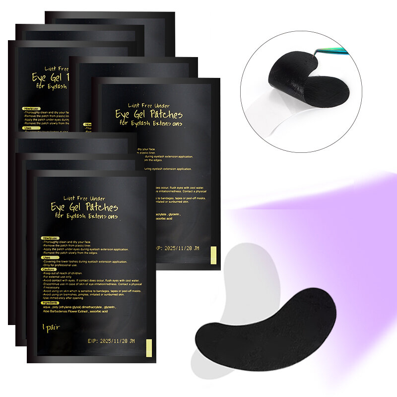 50 pairs of black eye patches ultra-thin isolation eye patches special under eye patches for eyelash extension supplies