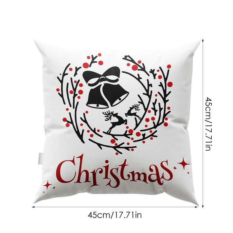 Merry Christmas Pillow Covers Soft Square Cushion Cover For Couch Throw Pillow Christmas Decorative Pillowcase For Women Friends