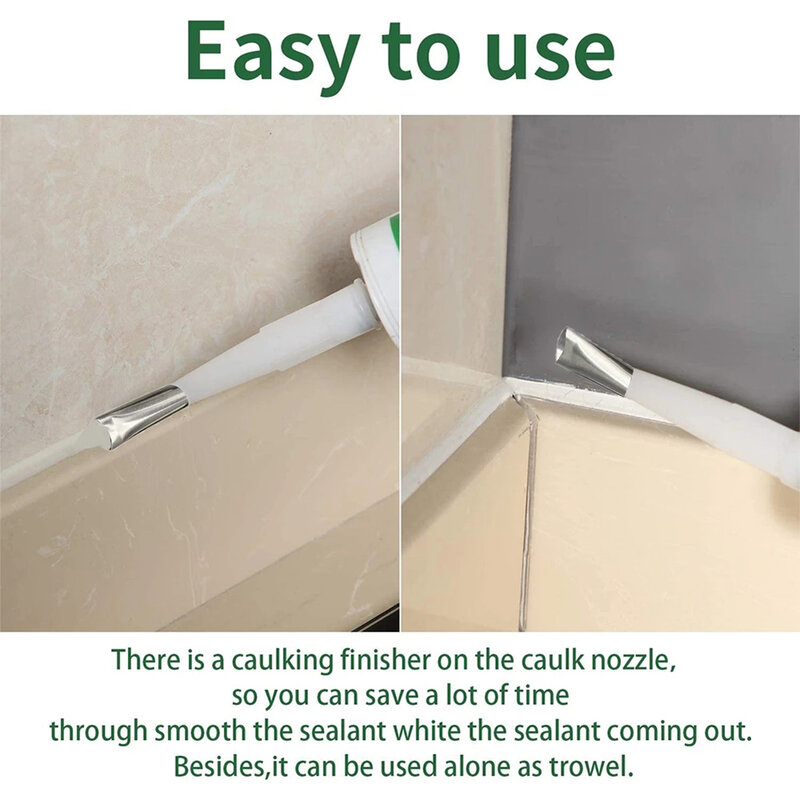 14pcs Stainless Steel Caulk Nozzle Applicator Caulking Finisher Glue Silicone Sealant Finishing Tool Kitchen/Bathroom Sink Joint