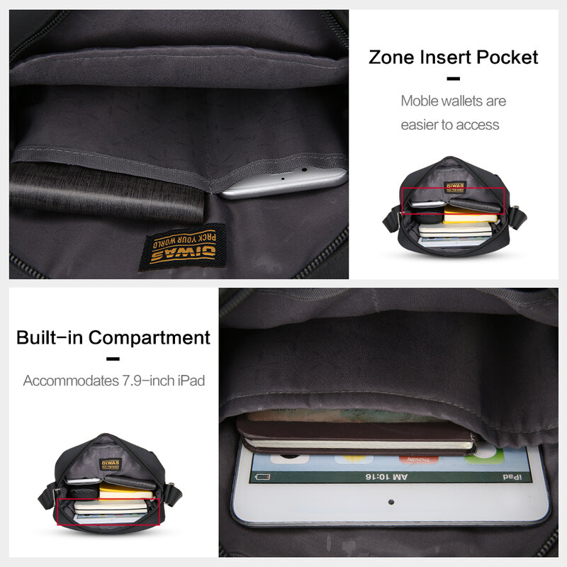 OIWAS Crossbody Bag Men's Pouch Small Man Bags Mini Single Shoulder Phone Messenger Bag Cross Body Wallet for Travel Work School