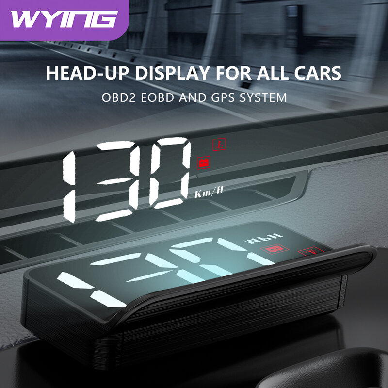 WYING M3 자동차 OBD2 GPS 헤드업 디스플레이, 전자 HUD 프로젝터, 디지털 디스플레이, 자동차 속도계, 모든 차량용 액세서리