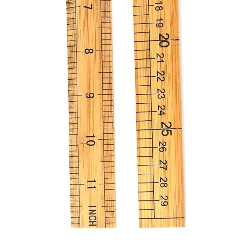 Деревянная линейка, 12 дюймов, 24 дюйма, двусторонние шкалы, измерительная линейка из дерева, дюймы, сантиметры, метрическая для