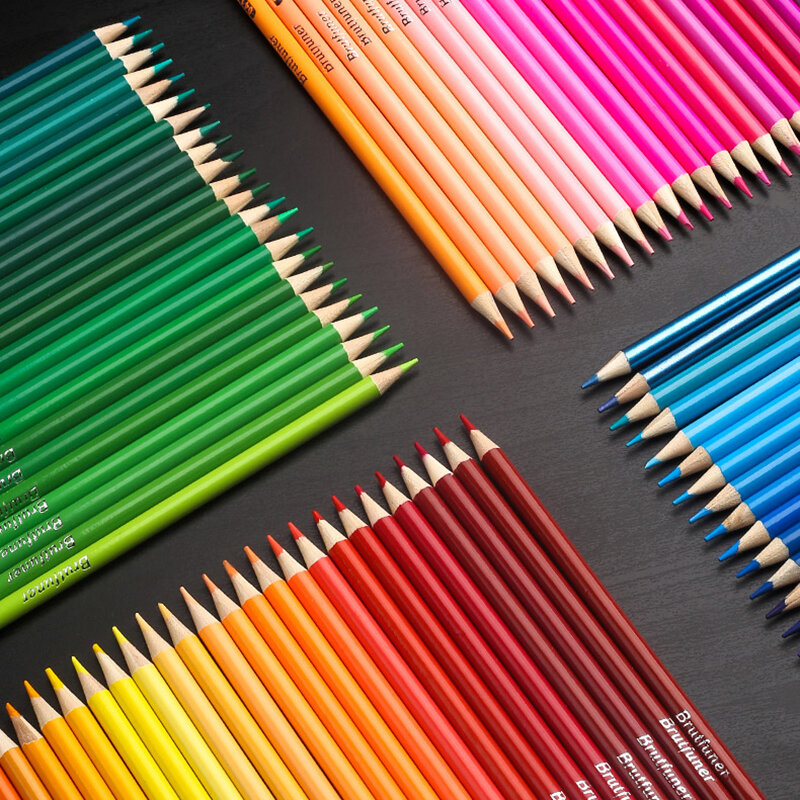 Brutfuner 48/72/120/160/180 Color Professional Oil Color Pencils Set Wood Soft Watercolor Pencil For Drawing Sketch Art Supplies