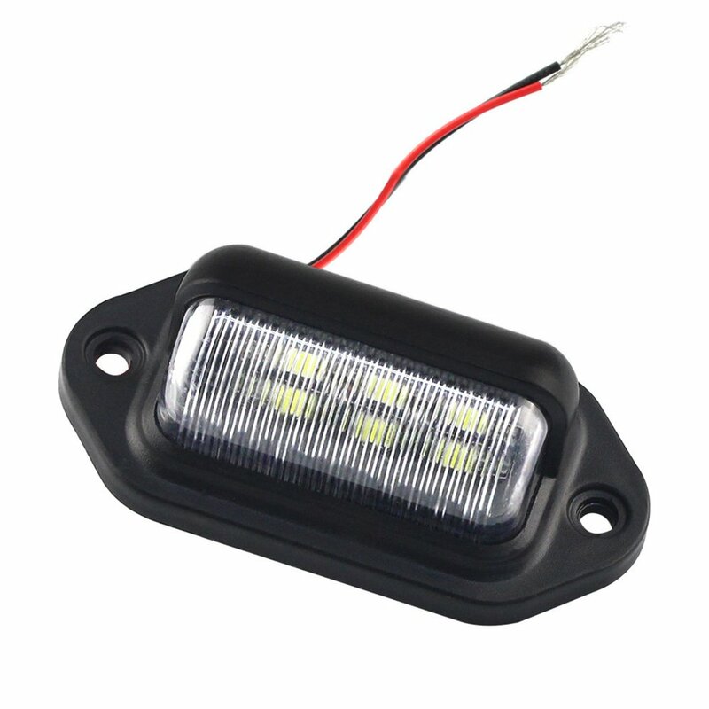 1Pcs DC 12V 6LED Car Rear Trunk Switch Assembly License Plate Lamp Waterproof Warm White Light Reverse Rear License Plate Lamp
