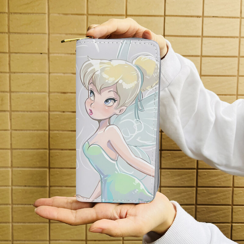 Disney Tinker Glocke W5561 Anime Aktentaschen Brieftasche Cartoon Reiß verschluss Münz tasche lässig Geldbörsen Karte Lagerung Handtasche Geschenk