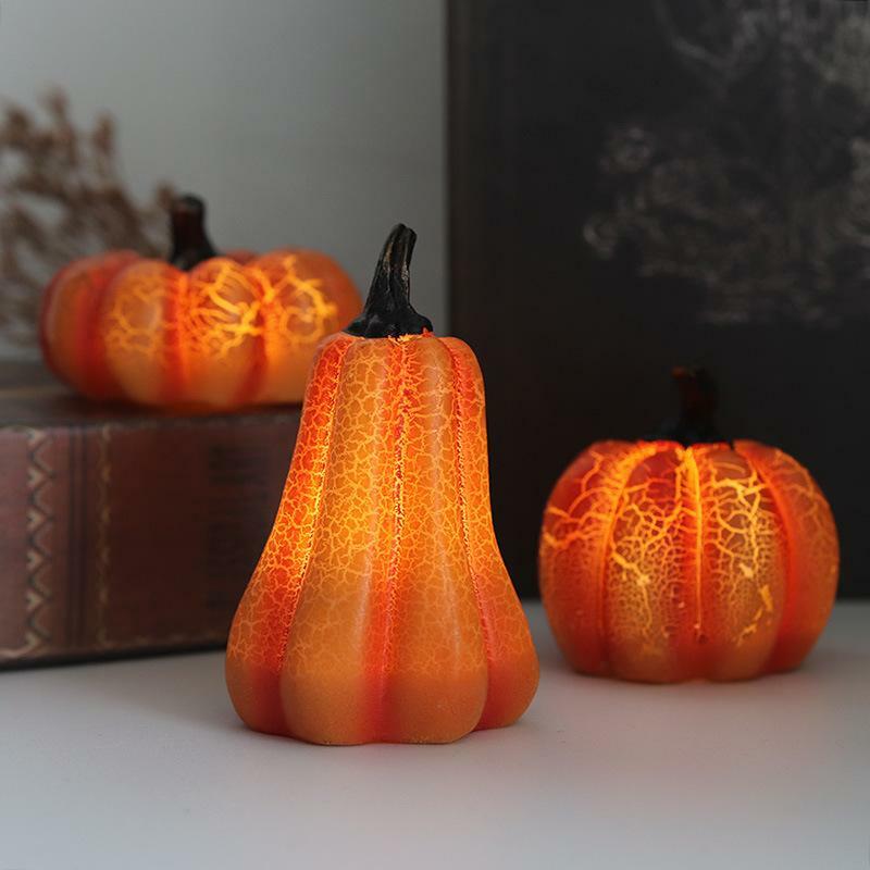 Nuova zucca di Halloween lanterna simulazione zucca LED candela lampada resina zucca luminosa