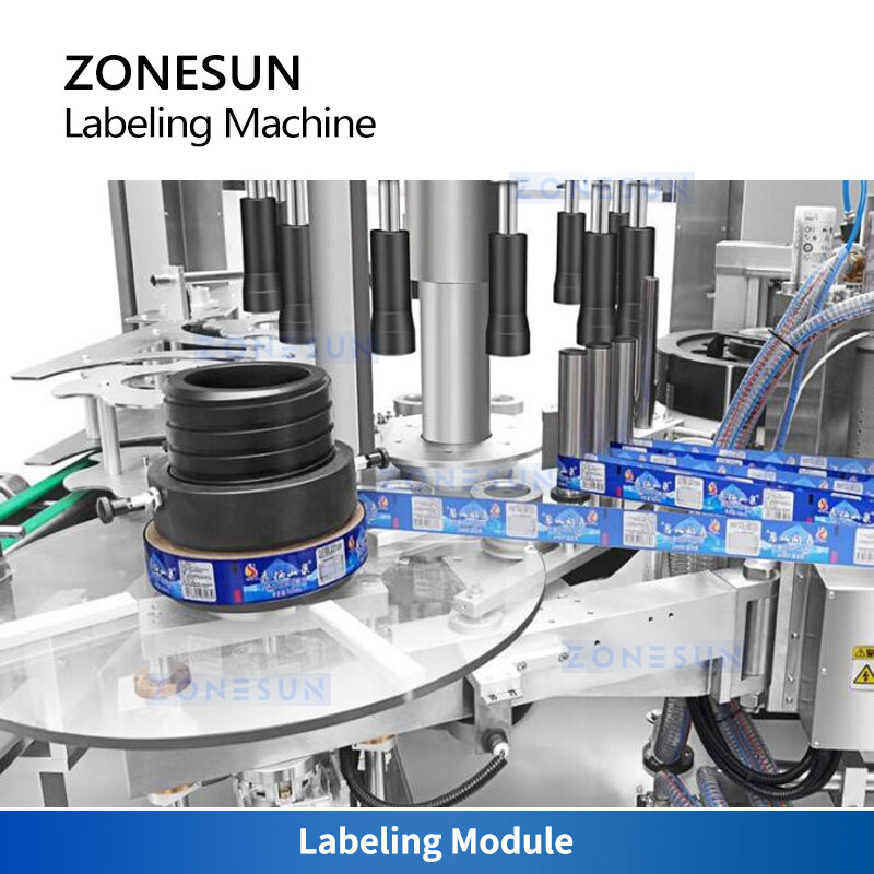 ZONESUN-Máquina Automática Hot Melt Glue Film Labeling, roda de estrela, etiqueta BOPP Labeler, garrafas de embalagem, ZS-CYXR12, alta velocidade