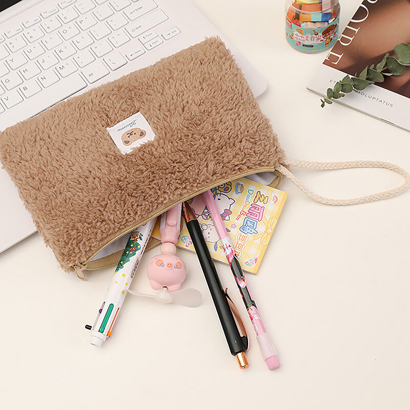 Large Capacity Cute Plush Travel Cosmetic Lipstick Storage Bag Women Makeup Kits Handbags Organizer Wallet Pencil Case Bag
