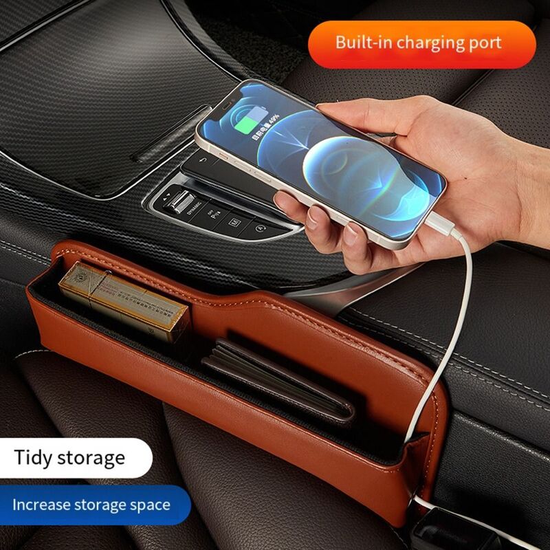 Car Seat Crevice Gaps Storage Box Seat Organizer Gap Slit Filler Holder For Wallet Phone Cigarette Slit Pocket Car Storage Bag